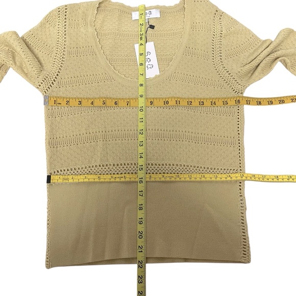 Sea New York The Riverlane Syble Pointelle Short Sleeve
Sweater Yellow Large NWT - Picture 8 of 16